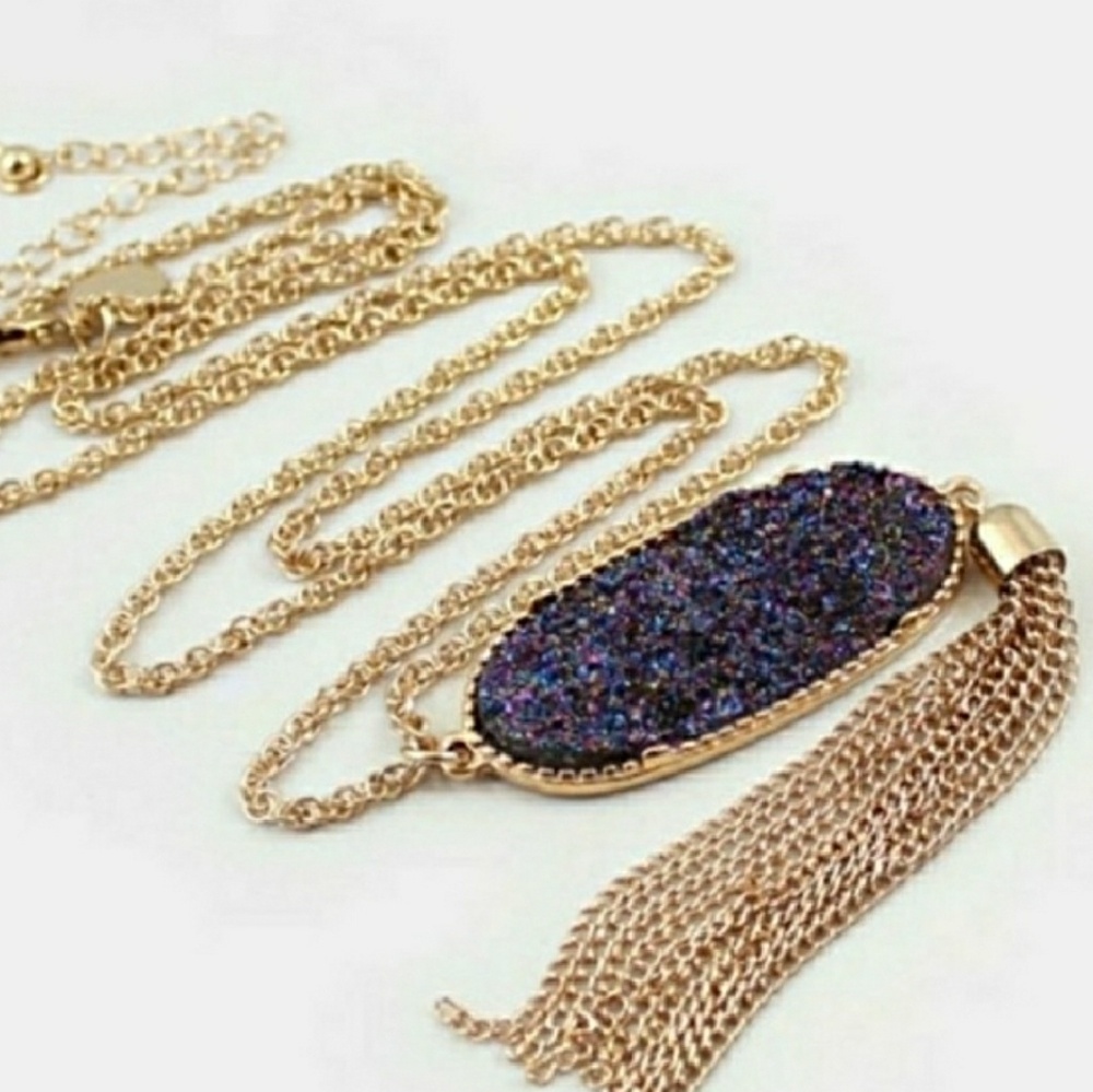 "Reiki balance" druzy necklace